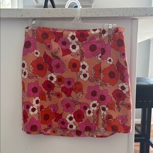 URBAN OUTFITTERS Floral Women's Skirt - Pink and Orange